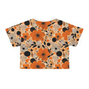 Autumn Glow Blossoms Crop Tee – Stylish Floral Print Top for Effortless Chic