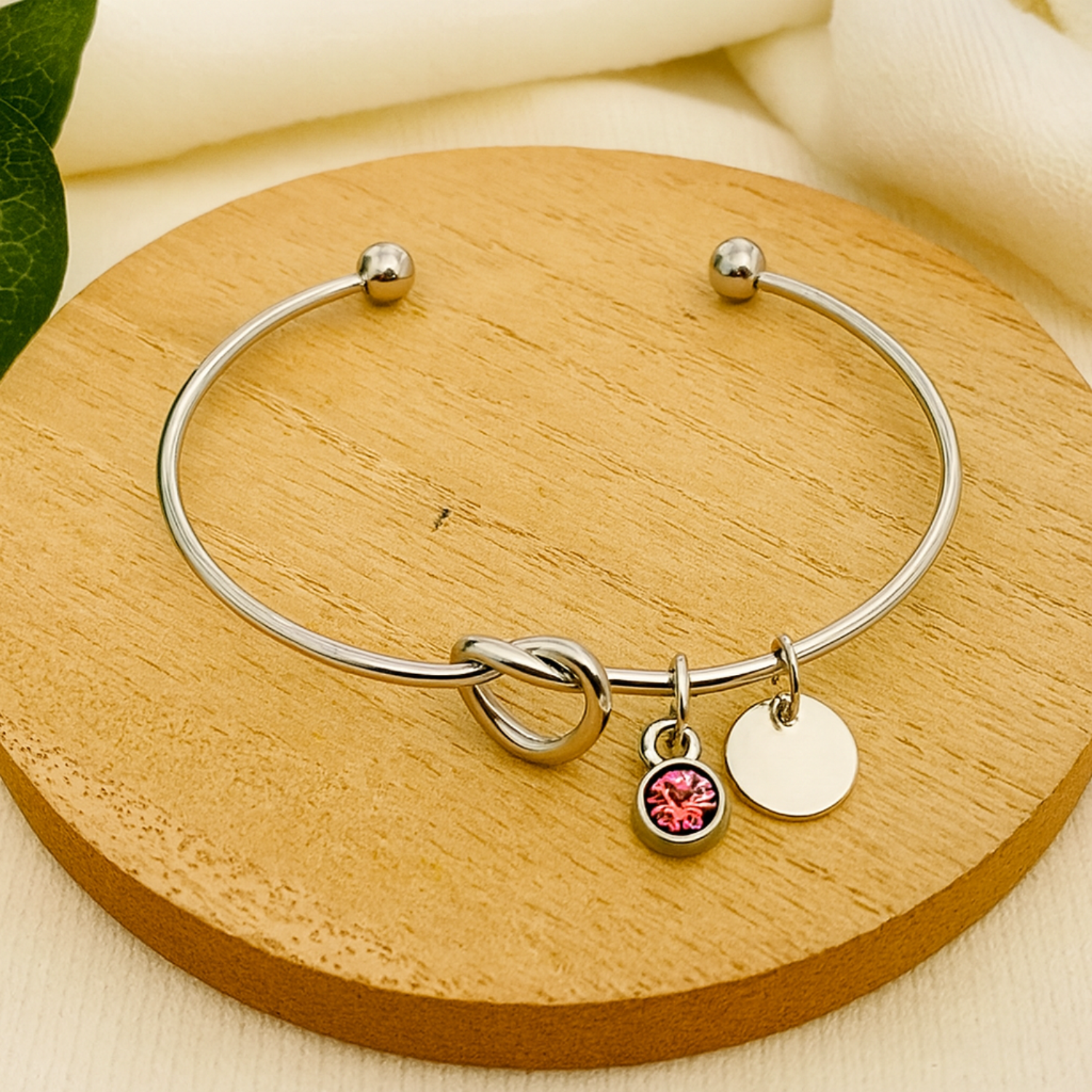 Silver bracelet with birthstone