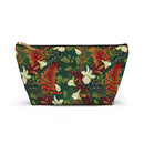Verdant Cascade Elegance T-bottom Accessory Pouch – Luxurious Botanical Print Organizer for Everyday Essentials