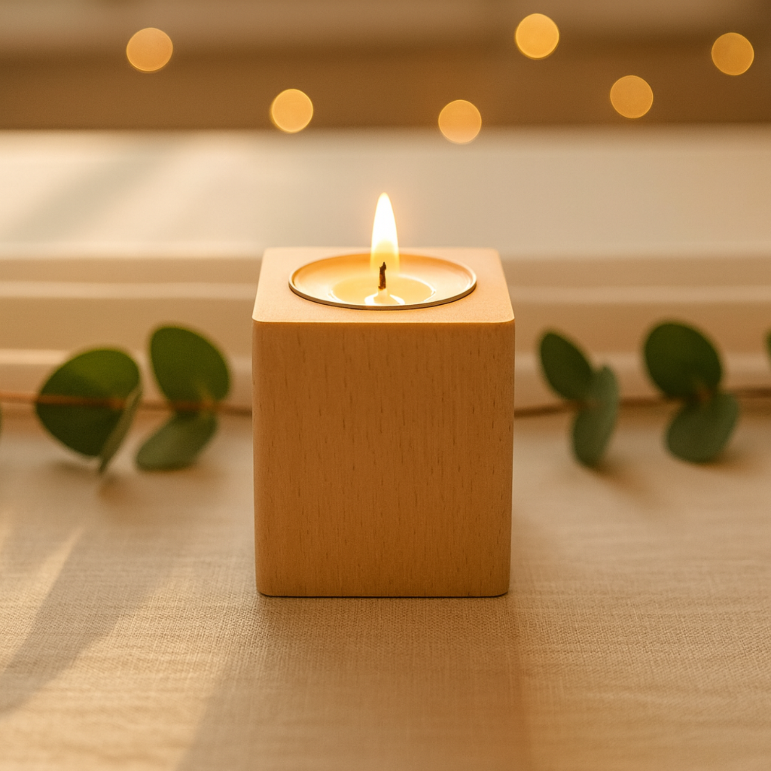 Wooden candle holder