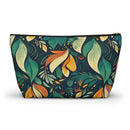 Vibrant Harmony Leaves T-bottom Accessory Pouch – Bold Botanical Print Organizer for Everyday Essentials