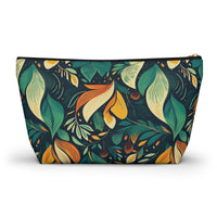 Vibrant Harmony Leaves T-bottom Accessory Pouch – Bold Botanical Print Organizer for Everyday Essentials