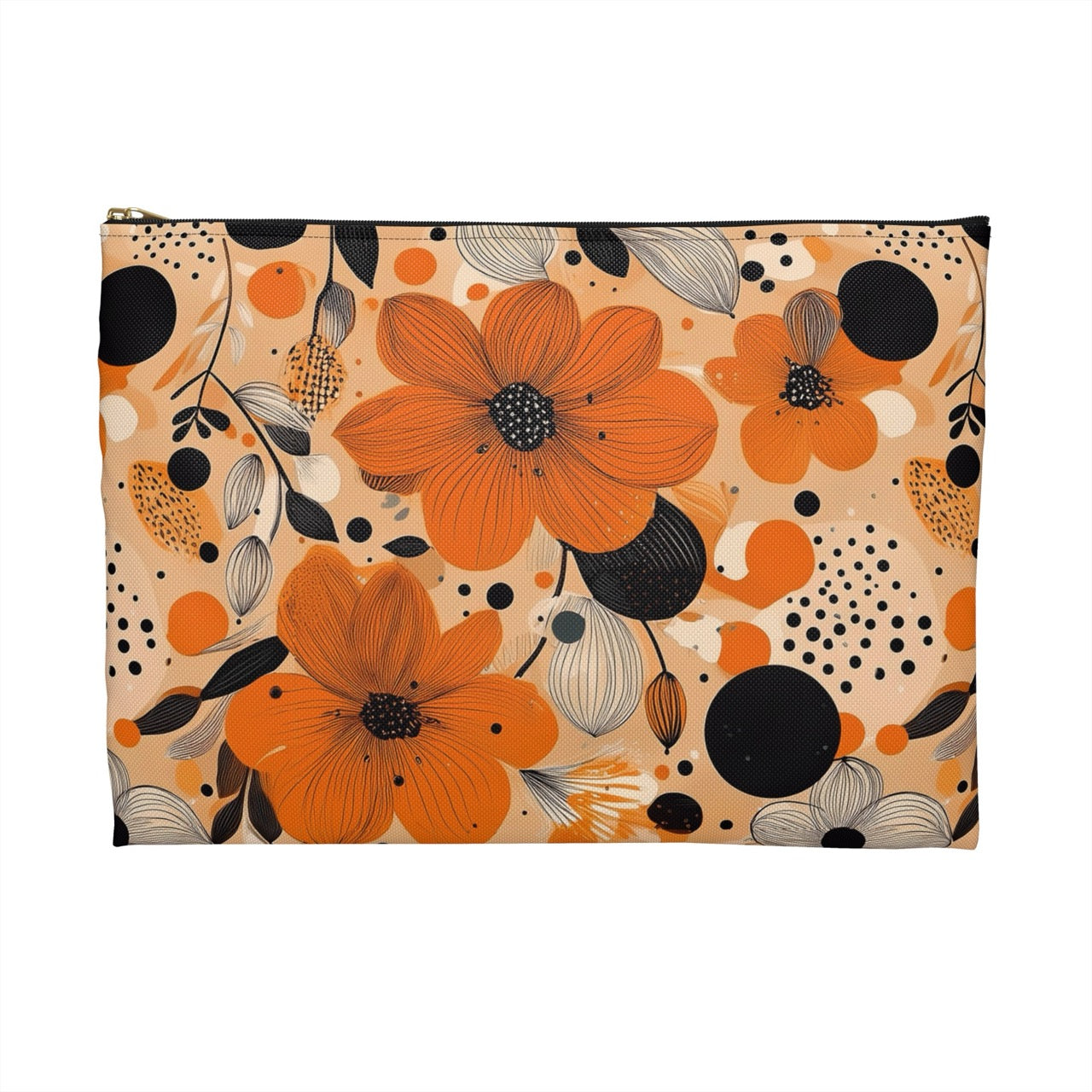 Autumn Glow Blossoms Accessory Pouch – Chic Floral Organizer for Everyday Essentials