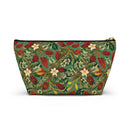 Golden Leaf Reverie T-bottom Accessory Pouch – Luxe Botanical Print Organizer for Everyday Essentials