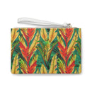 Verdant Fire Cascade Clutch Bag – Vibrant Saffiano Vegan Leather