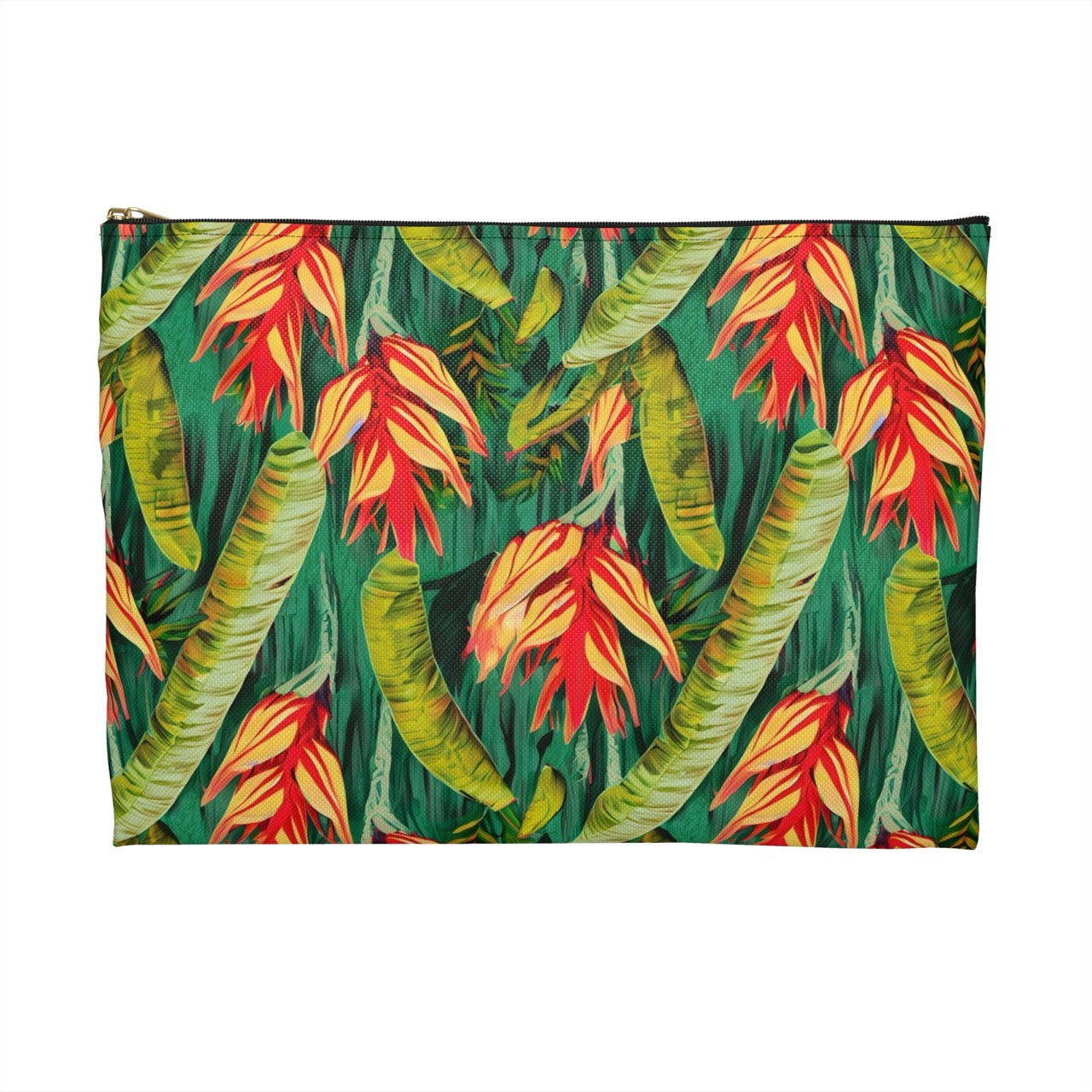Luminous Botanical Dream Accessory Pouch – Vibrant Tropical Foliage Organizer for Everyday Use