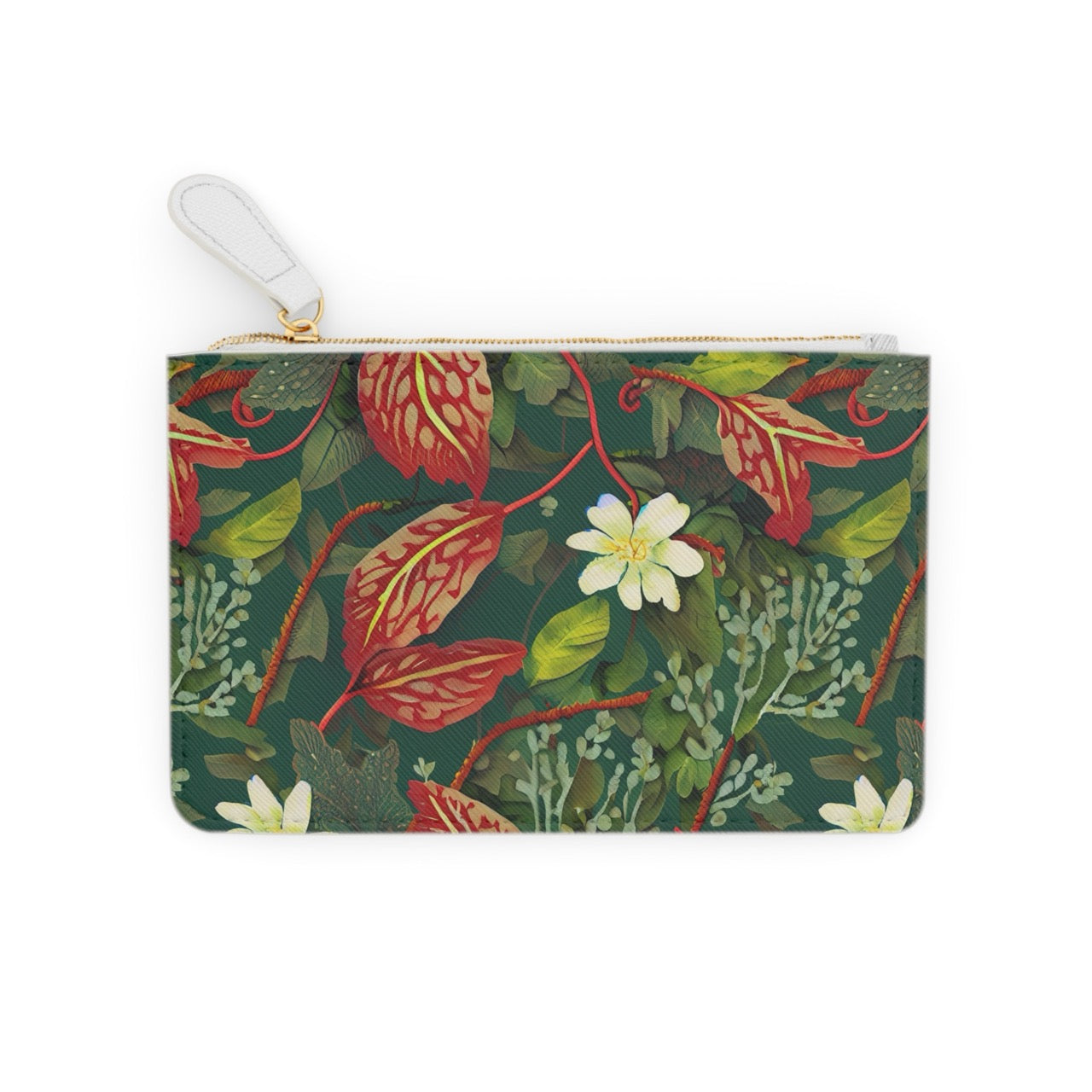Emerald Crimson Garden Mini Clutch – Vibrant Cruelty-Free Leather