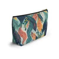 Tropical Twilight Elegance T-bottom Accessory Pouch – Chic Botanical Print Organizer for Everyday Use