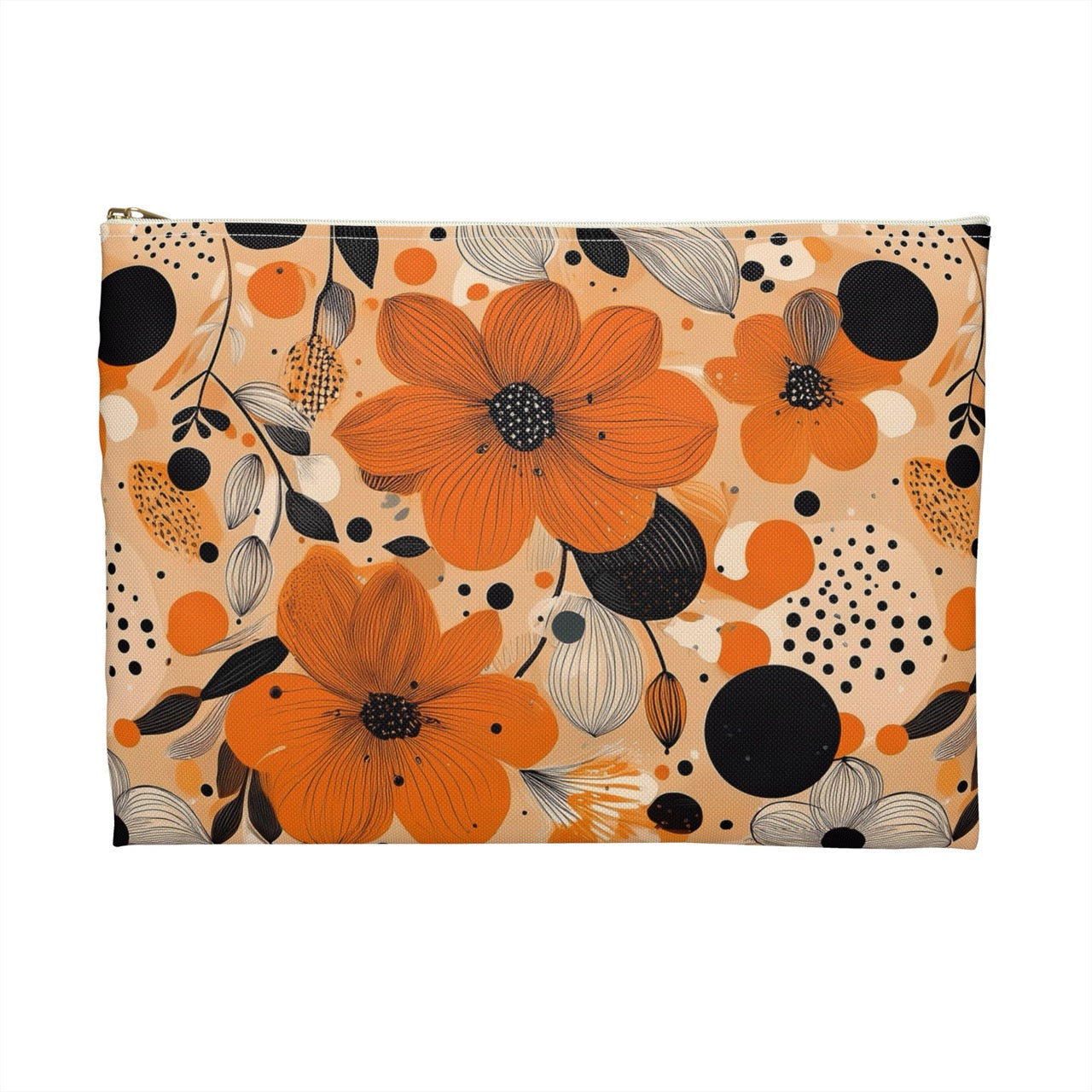 Autumn Glow Blossoms Accessory Pouch – Chic Floral Organizer for Everyday Essentials
