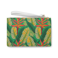 Golden Jungle Paradise Clutch Bag – Exotic Tropical Wristlet for Stylish Everyday Use