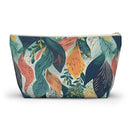 Tropical Twilight Elegance T-bottom Accessory Pouch – Chic Botanical Print Organizer for Everyday Use