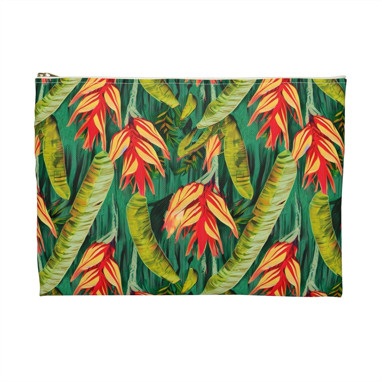 Luminous Botanical Dream Accessory Pouch – Vibrant Tropical Foliage Organizer for Everyday Use