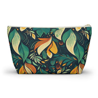 Vibrant Harmony Leaves T-bottom Accessory Pouch – Bold Botanical Print Organizer for Everyday Essentials