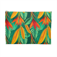 Tropical Sunset Bloom Accessory Pouch – Vibrant Floral Foliage Organizer for Everyday Essentials