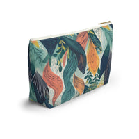 Tropical Twilight Elegance T-bottom Accessory Pouch – Chic Botanical Print Organizer for Everyday Use