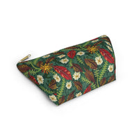 Autumn Bloom Harmony T-bottom Accessory Pouch – Elegant Botanical Print Organizer for Everyday Essentials