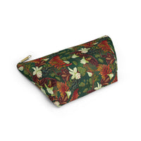 Verdant Cascade Elegance T-bottom Accessory Pouch – Luxurious Botanical Print Organizer for Everyday Essentials