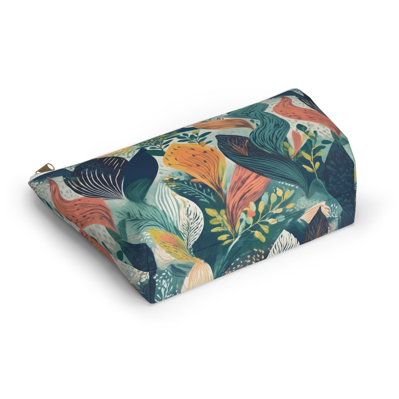 Tropical Twilight Elegance T-bottom Accessory Pouch – Chic Botanical Print Organizer for Everyday Use