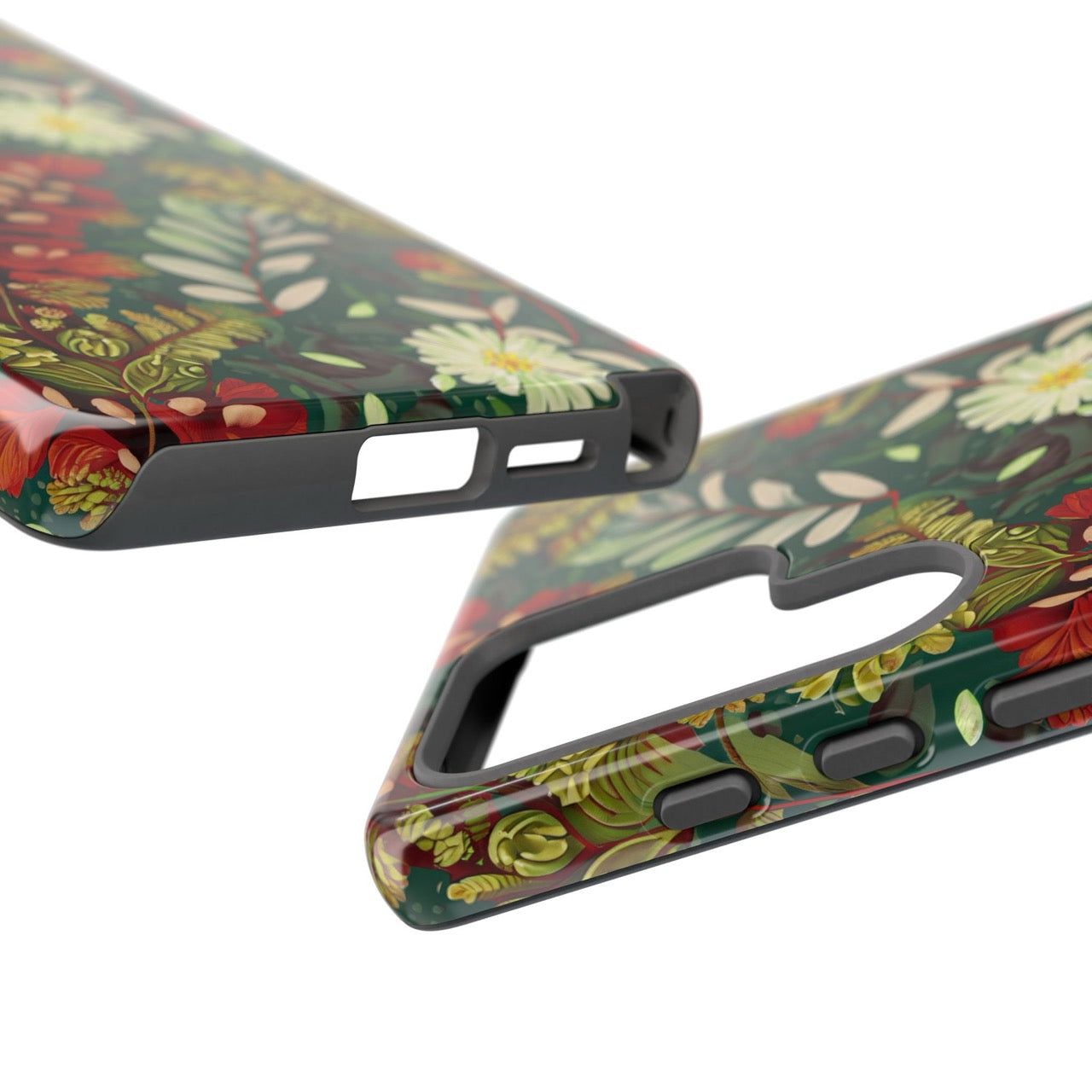 Crimson Flora Symphony Samsung Galaxy Case – Dual-Layer Floral Protection