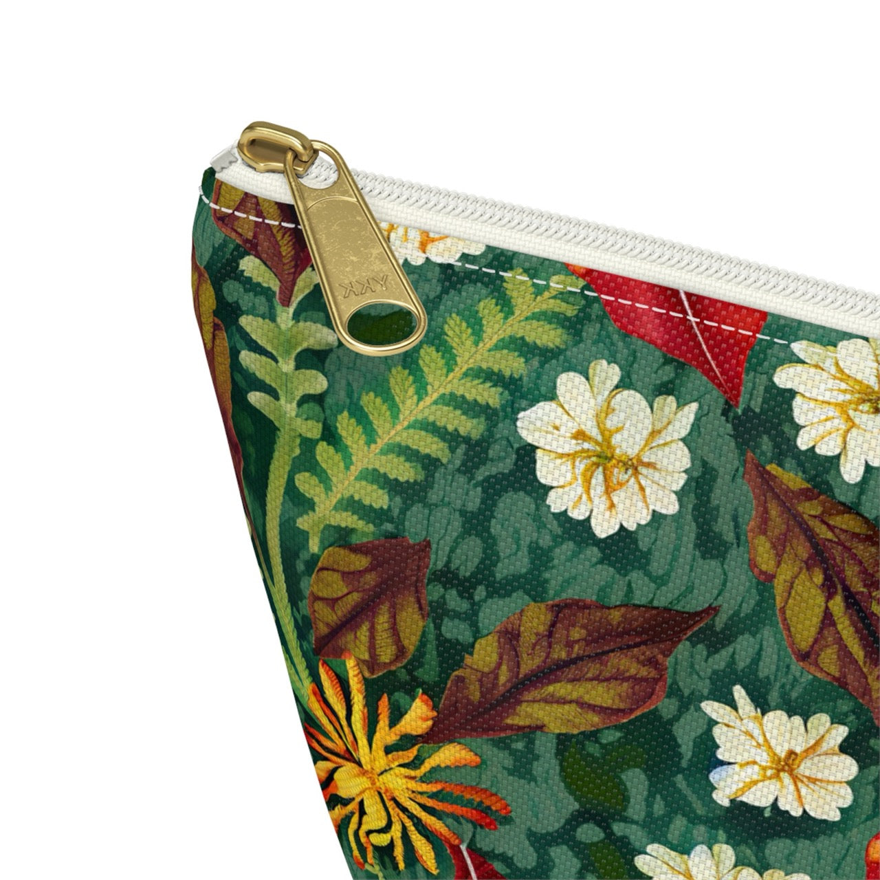 Autumn Bloom Harmony T-bottom Accessory Pouch – Elegant Botanical Print Organizer for Everyday Essentials