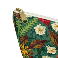 Autumn Bloom Harmony T-bottom Accessory Pouch – Elegant Botanical Print Organizer for Everyday Essentials