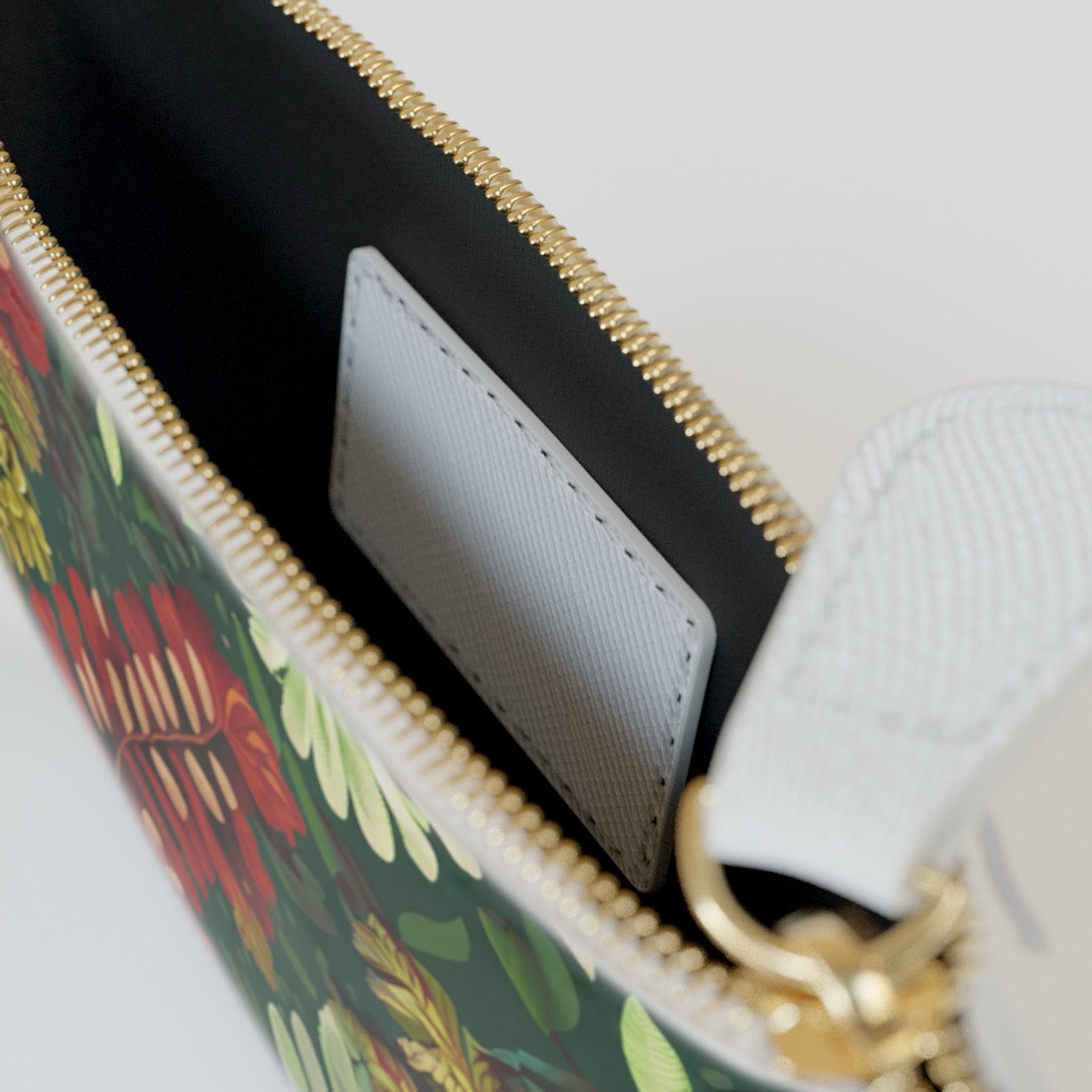 Crimson Flora Symphony Mini Clutch – Vibrant Cruelty-Free Leather