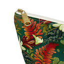 Verdant Cascade Elegance T-bottom Accessory Pouch – Luxurious Botanical Print Organizer for Everyday Essentials
