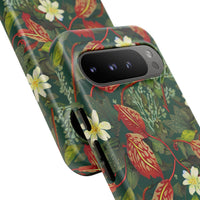 Emerald Crimson Garden Google Pixel Tough Case – Bold, Dual-Layer Floral Protection