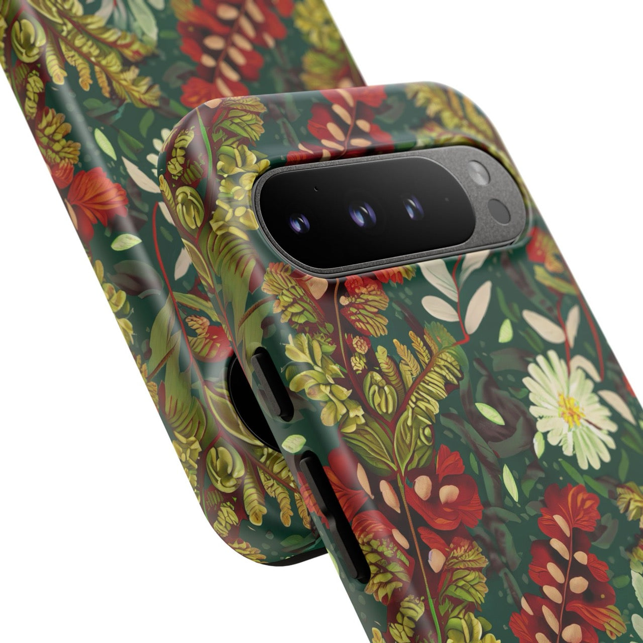 Crimson Flora Symphony Google Pixel Case – Dual-Layer Floral Protection