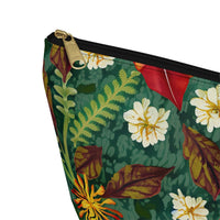 Autumn Bloom Harmony T-bottom Accessory Pouch – Elegant Botanical Print Organizer for Everyday Essentials