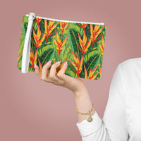 Sun-Kissed Rainforest Glow Clutch Bag – Tropical Saffiano Vegan Leather