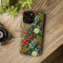 Crimson Flora Symphony iPhone Tough Case – Dual-Layer Floral Protection