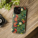 Emerald Crimson Garden iPhone Tough Case – Bold, Dual-Layer Floral Protection