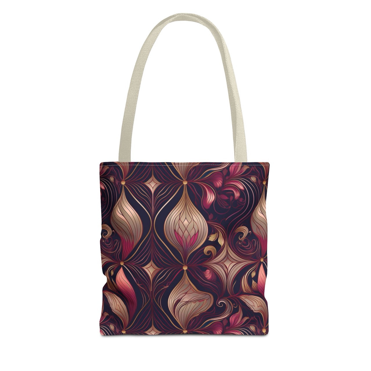 Regal Rose Elegance Tote Bag – Luxe Floral Swirls for a Sophisticated Touch