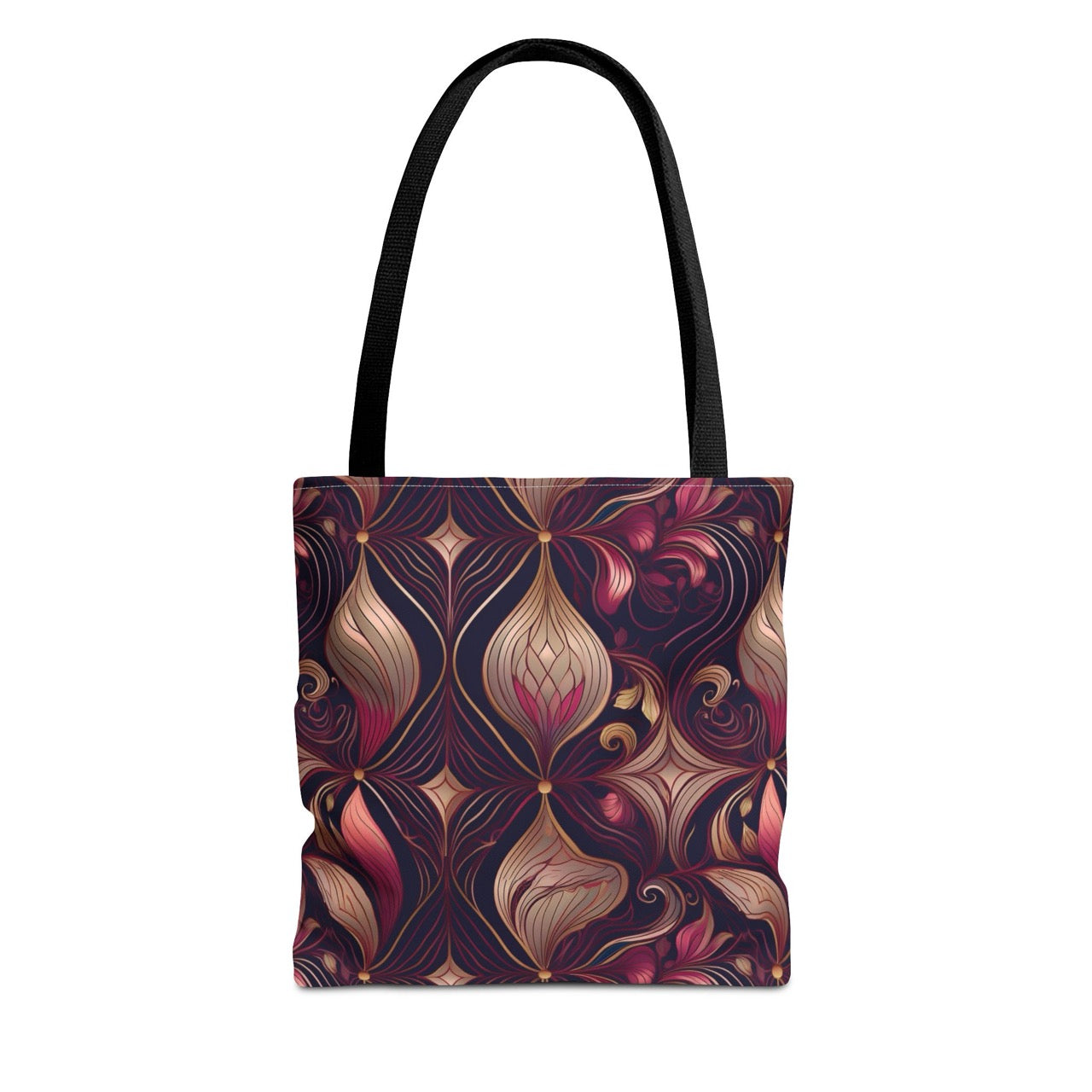 Regal Rose Elegance Tote Bag – Luxe Floral Swirls for a Sophisticated Touch