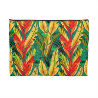 Verdant Fire Cascade Accessory Pouch – Bold Tropical Foliage Organizer for Everyday Essentials