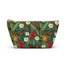 Autumn Bloom Harmony T-bottom Accessory Pouch – Elegant Botanical Print Organizer for Everyday Essentials