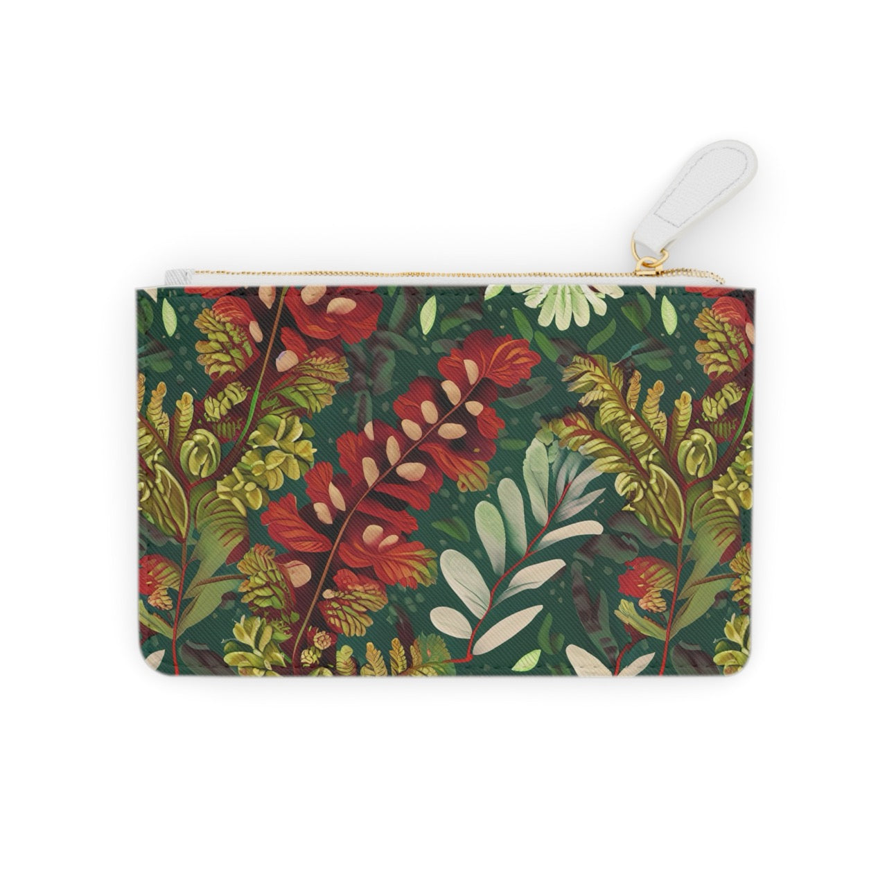 Crimson Flora Symphony Mini Clutch – Vibrant Cruelty-Free Leather