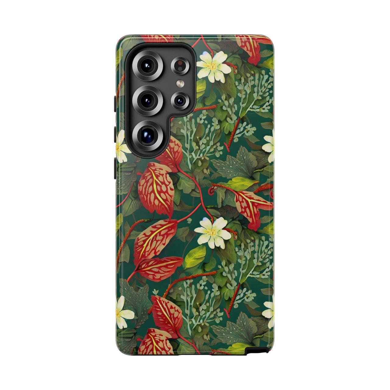 Emerald Crimson Garden Samsung Galaxy Tough Case – Dual-Layer Floral Protection