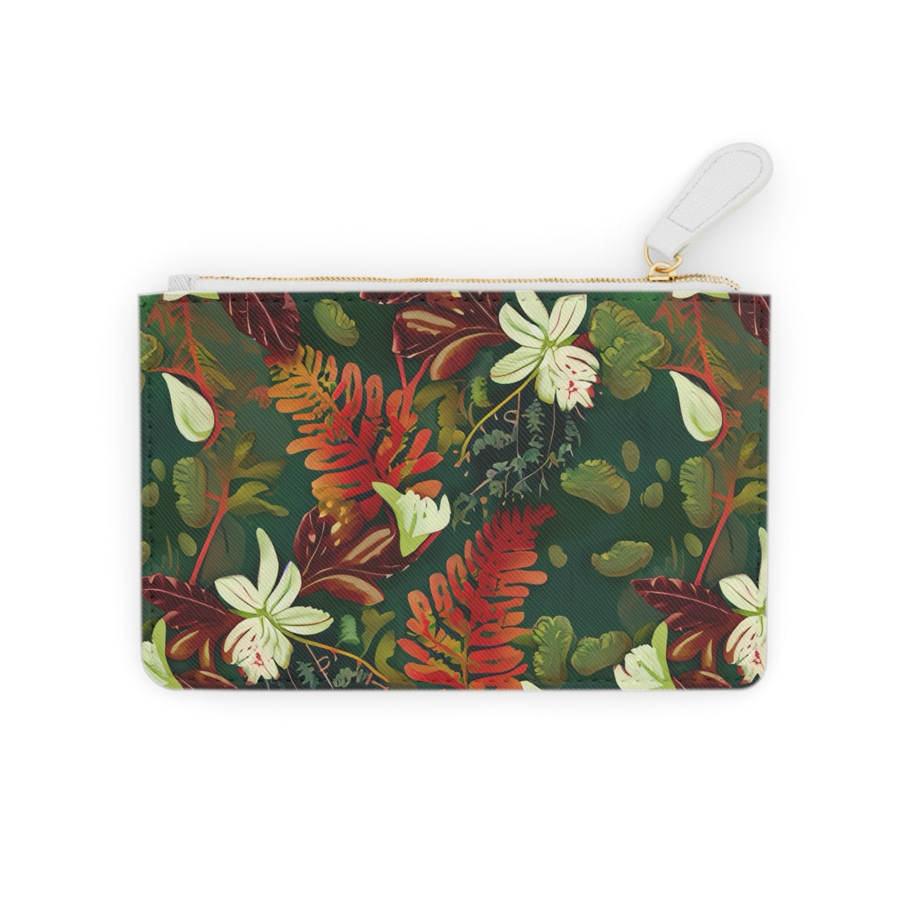 Verdant Cascade Elegance Mini Clutch – Vibrant Cruelty-Free Leather
