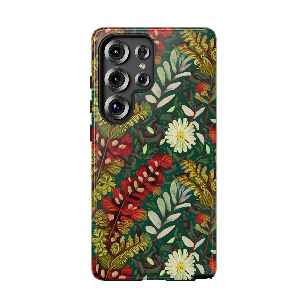 Crimson Flora Symphony Samsung Galaxy Case – Dual-Layer Floral Protection