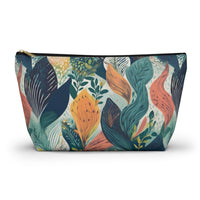 Tropical Twilight Elegance T-bottom Accessory Pouch – Chic Botanical Print Organizer for Everyday Use