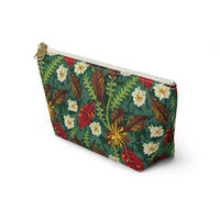 Autumn Bloom Harmony T-bottom Accessory Pouch – Elegant Botanical Print Organizer for Everyday Essentials