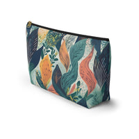 Tropical Twilight Elegance T-bottom Accessory Pouch – Chic Botanical Print Organizer for Everyday Use