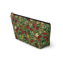 Golden Leaf Reverie T-bottom Accessory Pouch – Luxe Botanical Print Organizer for Everyday Essentials