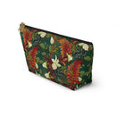 Verdant Cascade Elegance T-bottom Accessory Pouch – Luxurious Botanical Print Organizer for Everyday Essentials