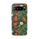 Emerald Crimson Garden Google Pixel Tough Case – Bold, Dual-Layer Floral Protection