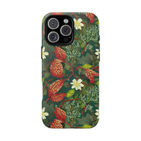 Emerald Crimson Garden iPhone Tough Case – Bold, Dual-Layer Floral Protection