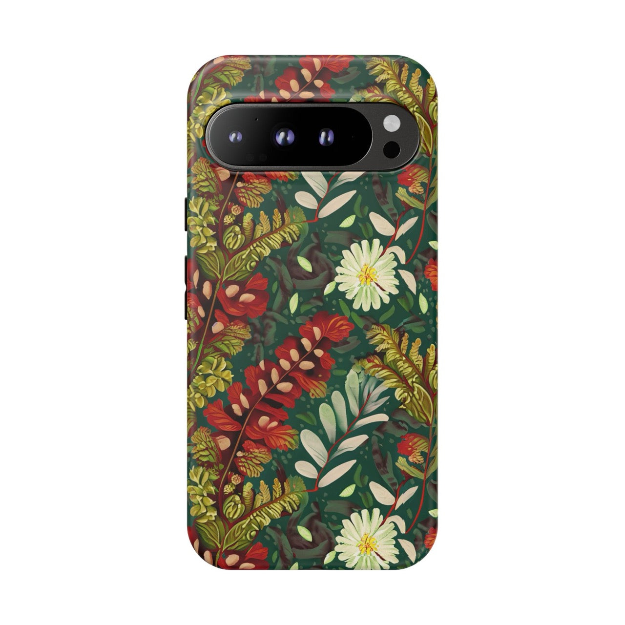 Crimson Flora Symphony Google Pixel Case – Dual-Layer Floral Protection