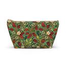 Golden Leaf Reverie T-bottom Accessory Pouch – Luxe Botanical Print Organizer for Everyday Essentials
